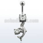 mcdz7x 316l steel prong cz banana w small dolphin w round cz