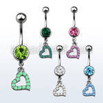 mcop542 steel belly banana w heart shape synthetic opal dangling