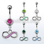 mcop617 steel belly banana w infinity symbol w synthetic opals 