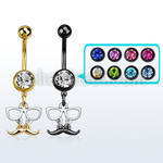 mdk507 pvd steel belly banana w dangling mustache w glasses