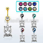 mdk572 pvd 316l steel belly banana w dangling horseshoe w lucky