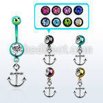 mdk632 pvd 316l steel belly banana w dangling plain anchor