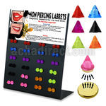 mg101 board of cone shaped magnetic acrylic fake labret studs