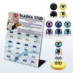mg102 board of half ball anodized steel magnetic labret studs