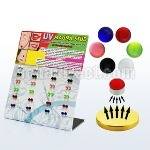 mg106 board of magnetic half ball uv acrylic fake labret studs