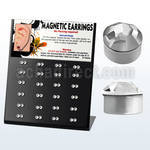 mg81 board with 24 prs of 3mm round crystal magnetic earrings