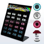 mg84 board of 6mm round crystal magnetic earrings in colors