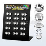 mg85 board of 8mm round crystal magnetic earrings in colors