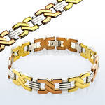 mgcob2 steel bracelet with high polished color x links