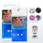 mgcz3m pair of silver magnetic earring studs with 3mm color cz