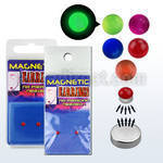 mger16 3mm glow acrylic fake ear ring w silver magnet backing