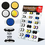mgmpr3b display of steel anodized steel magnetic fake plugs