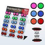 mgmpr6 board of magnetic fake plugs with o rings in colors