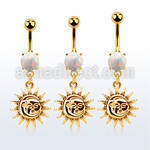 mgo726 gold steel belly banana w opal  plain sun