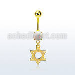 mgodsr gold steel belly banana w opal  steel david star