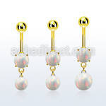 mgoopb gold steel belly banana w opal  8mm opal ball