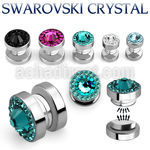 mpgc magnetic steel fake plug w ferido swarovski crystal