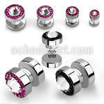 mpgcb magnetic fake plug w ferido clear swarovski crystal