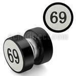 mpls10 black 316l steel magnetic fake plug with 69 logo