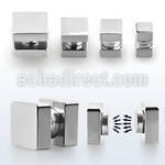 mpsq high polished 316l steel magnetic fake plug w squares