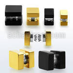 mptsq anodized 316l steel magnetic fake plug w square sides