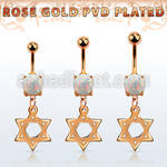 mrodsr rose gold steel belly banana w opal a david star