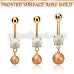 mrofott rose gold steel belly banana w opal a 8mm frosted ball