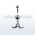 msd517 plain steel belly banana with dangling happy mustache