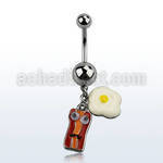 msd645 316l steel belly banana w a bacon eggs dangling