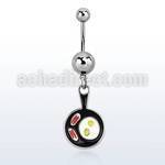 msd646 316l steel belly banana w a dangling pan w bacon eggs