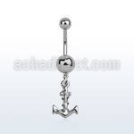 msd699 316l steel belly banana w plain anchor w rope design