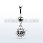 msd726 316l steel belly banana w a dangling plain sun