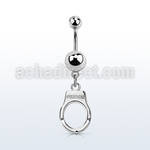 msd765 316l steel belly banana w dangling handcuff 
