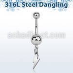 msdlit 316l steel belly banana w dangling lightning symbol