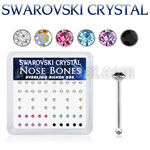 nb14mxsw 925 silver nose bones assorted swarovski crystal