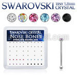 nb6mxsw 925 silver nose bones assorted swarovski crystal