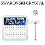 nb9cxsw 925 silver nose bones swarovski crystal