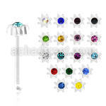 nbac3 clear acrylic nose bone with star top center crystal