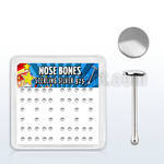 nbmx3 box w 52 pcs. of silver nose bones w 2mm flat round tops