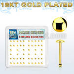 nbmx3rg 18k gold plated silver nose bones w 2mm flat round tops