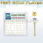 nbmx5rg silver nose bones w 18k gold plating 1mm flat tops