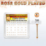 nbmx5rs silver nose bones w rose gold plating 1mm flat tops