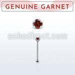 nbpge2 925 silver nose bone w a garnet stone
