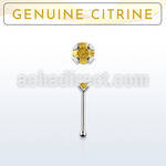 nbpge6 925 silver nose bone w a citrine stone