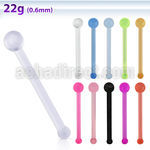 nbrta acrylic nose bone retainer, 20g w 1.5mm ball shaped tops
