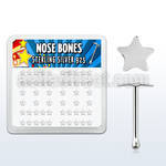 nbsarbx box of silver nose bones with 3mm silver star tops
