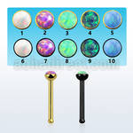 nbst20op anodized steel nose bone w round synthetic opal top