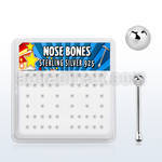 nbsv2bx box of silver nose bones with 2mm silver ball top