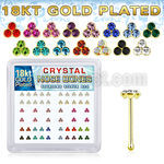 nbtrmg 18k gold plated silver nose bones color triangle