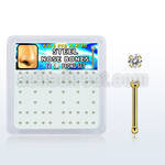 nbtz15xc box w gold plated steel nose bones w 1.5mm clear czs